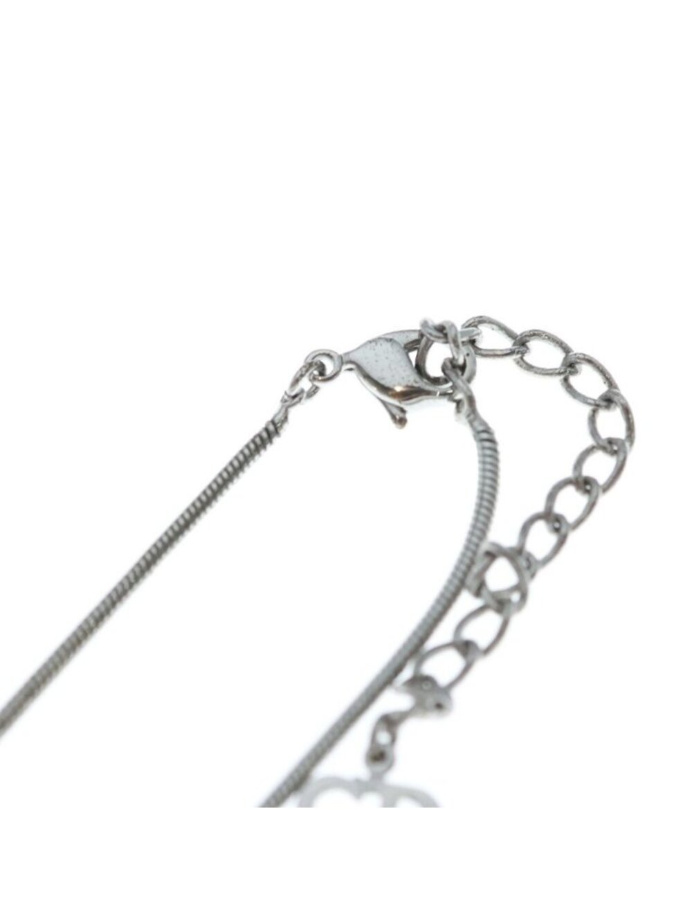 Dior Logo Bar Pendant Snake Chain Silver - Picture 4 of 6